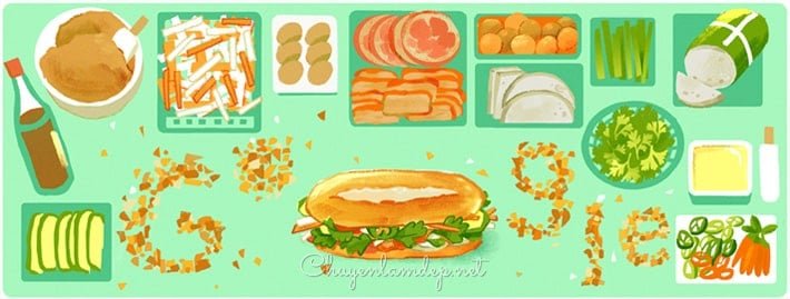 Google Doodle lần đầu tiên tôn vinh bánh mì Việt Nam nhân dịp kỷ niệm 9 năm